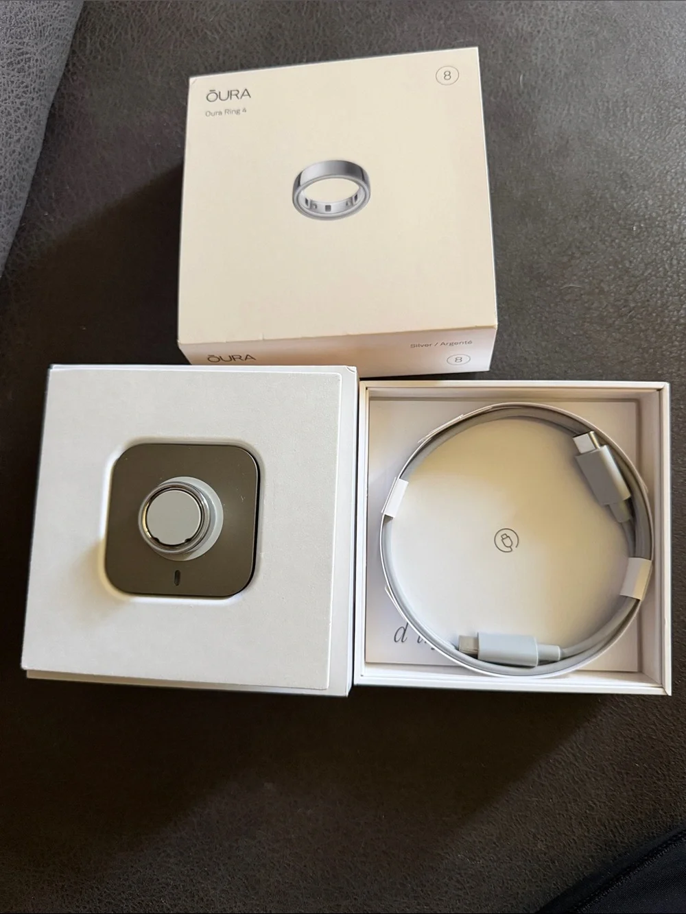 Oura Silver Smart Ring - Size 8
